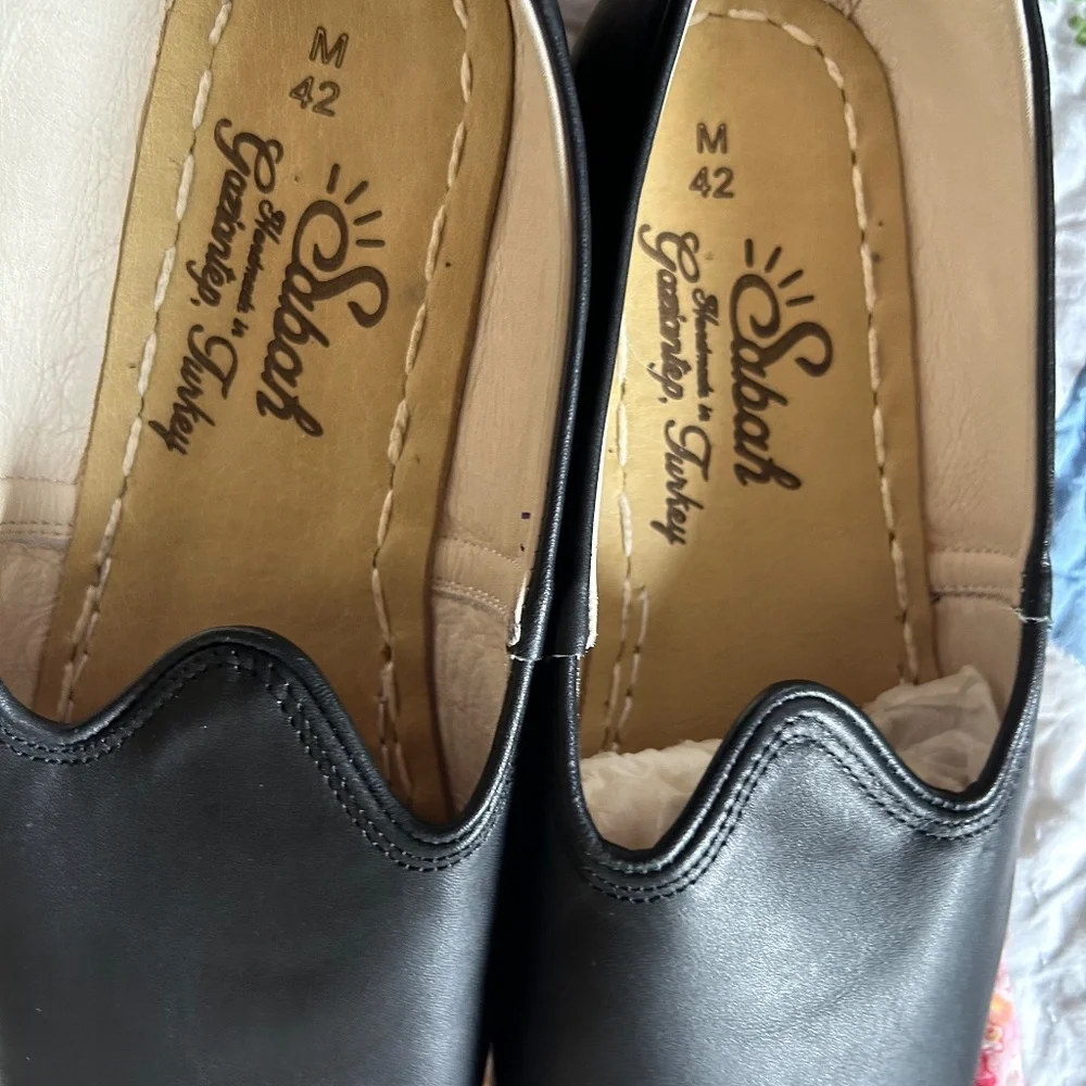 Sabah Black Leather Shoes 42 Mens (US 10/10.5) NEW!! - Picture 3 of 11
